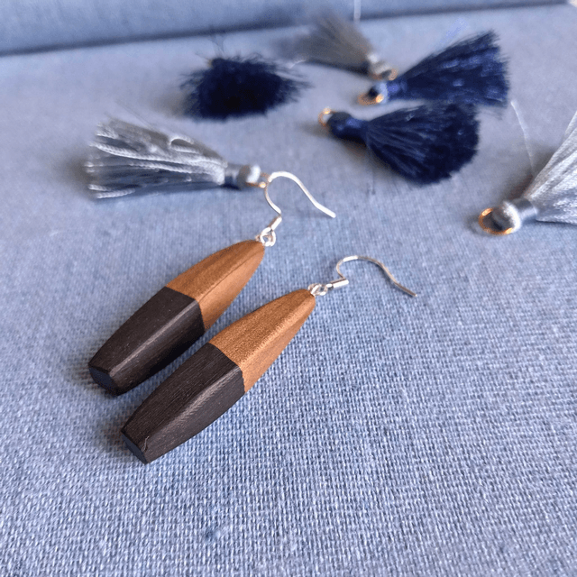 Boucles d'oreilles bicolores
