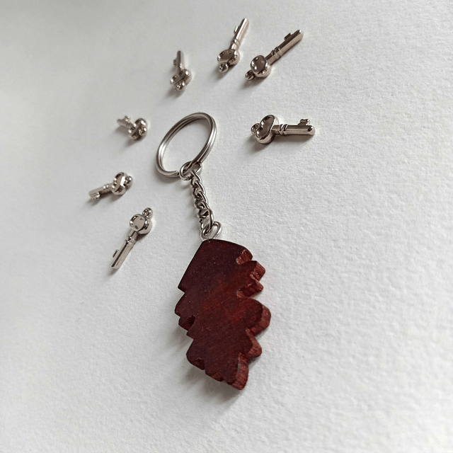 Porte clés feuille de chêne