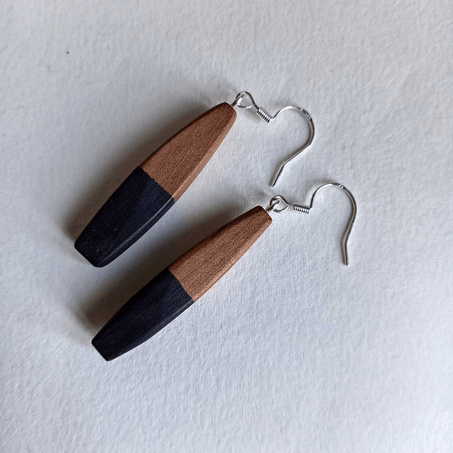 Boucles d'oreilles bicolores