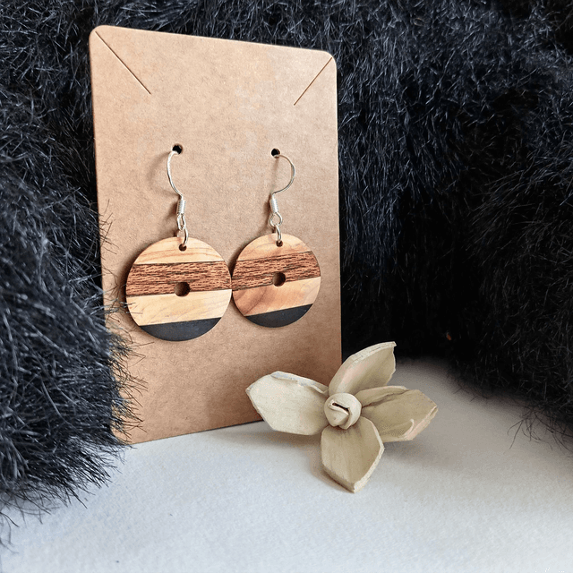 Boucles d&#039;oreilles rondes quatre essences
